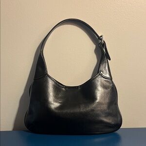 Vintage Banana Republic Classic Black Leather Shoulder Bag